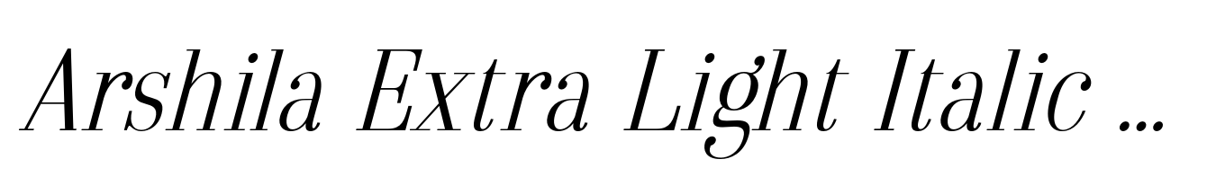 Arshila Extra Light Italic Condensed